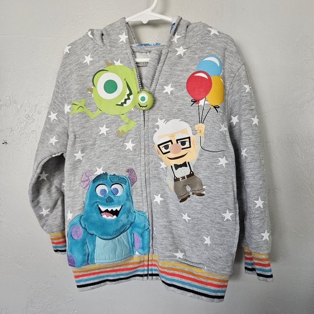 Disney Pixar Boys 6 Gray Up Toy Story Monsters Cartoon Character Jacket Girls